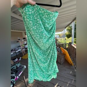 Green Floral Print Dress